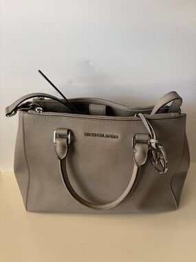 Michael Kors Saffiano Leather Satchel in Gray